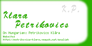 klara petrikovics business card